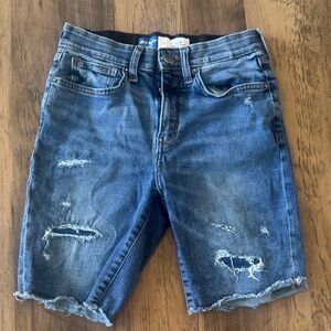 Old Navy Blue Distressed Denim Shorts for Kids Size12 Slim